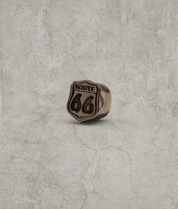 Cool vintage style silver stainless steel ring with route 66. One size.