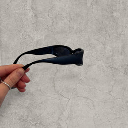 Insane alien sunglasses in black with black lenses. One size