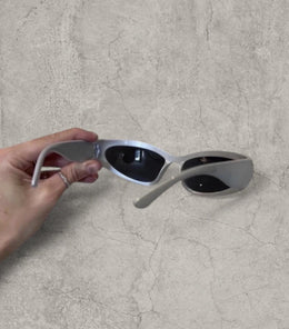 Insane alien sunglasses in grey with black lenses. One size