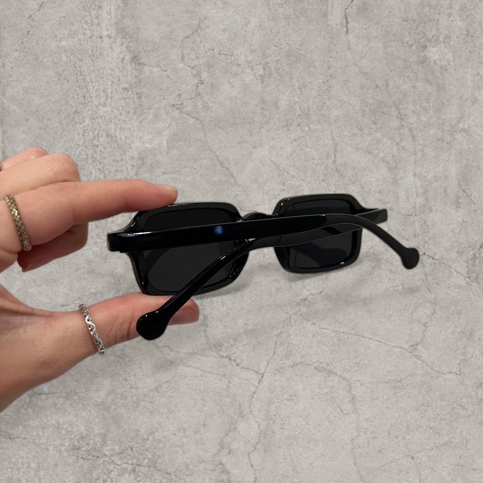 Vintage Style Black Tinted Glasses: Unisex Square Frame