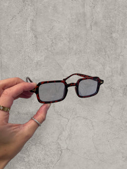Vintage Style brown Tinted blue Glasses: brown Black tortoise shell Frame Unisex