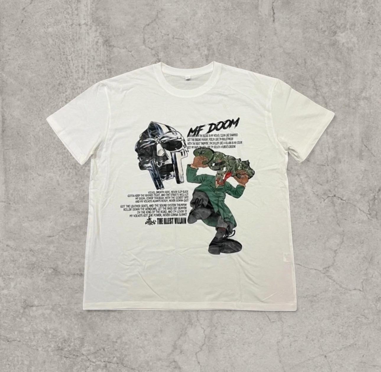 MF Doom Madvillain vintage style T-shirt with front graphic in white.