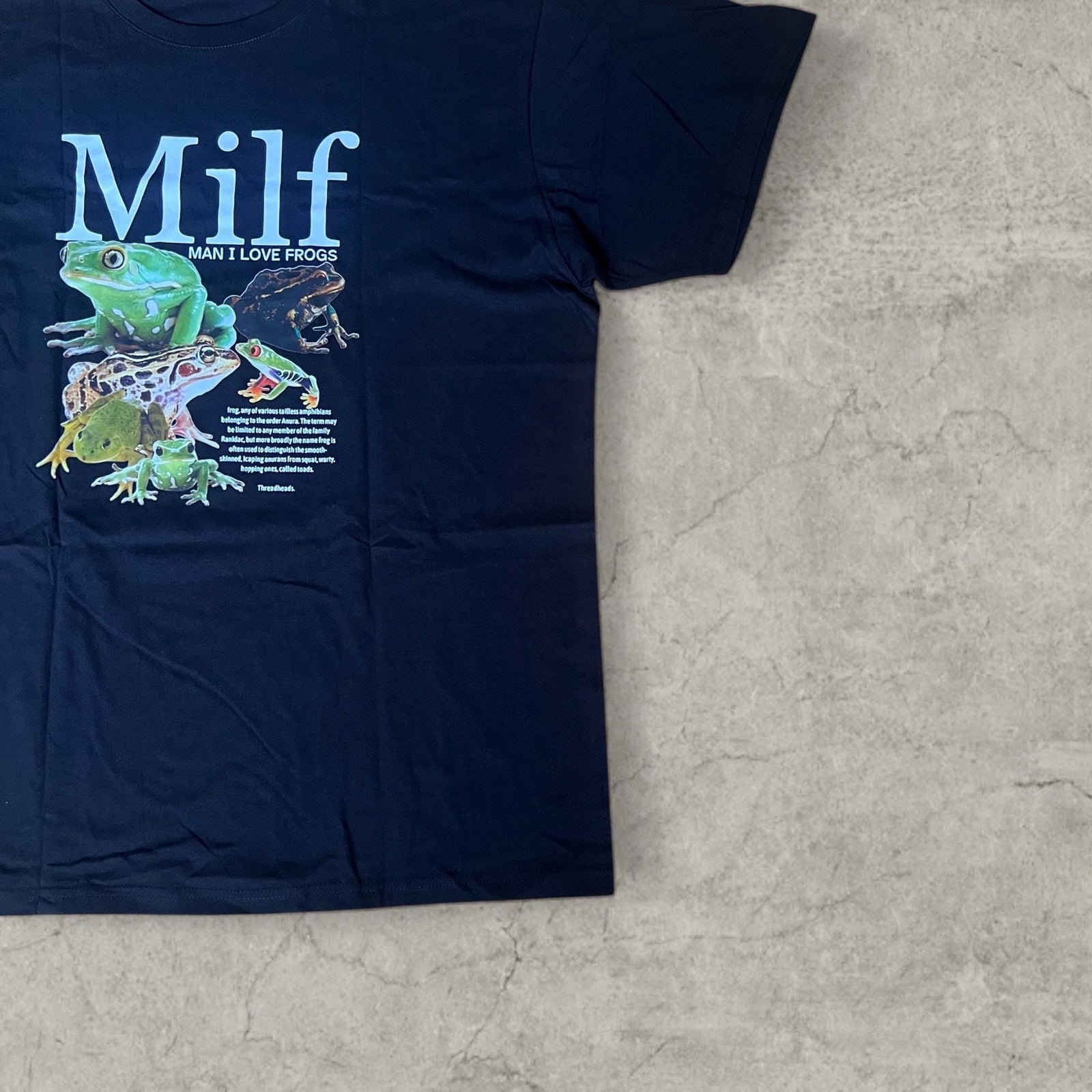Milf vintage style T-shirt with back graphic in black.