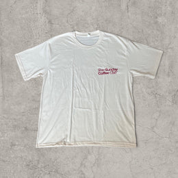 Sunday Coffee Club vintage style T-shirt with back graphic in cream.