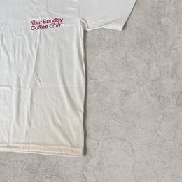 Sunday Coffee Club vintage style T-shirt with back graphic in cream.