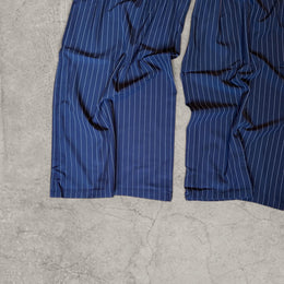 Wide-leg trousers with pinstripe in navy blue Japanese Korean style
