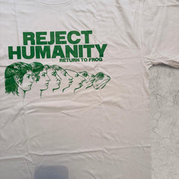 Reject Humanity vintage style T-shirt with front graphic in white.