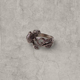 Cool vintage style silver stainless steel ring with monkey animal face. One size.
