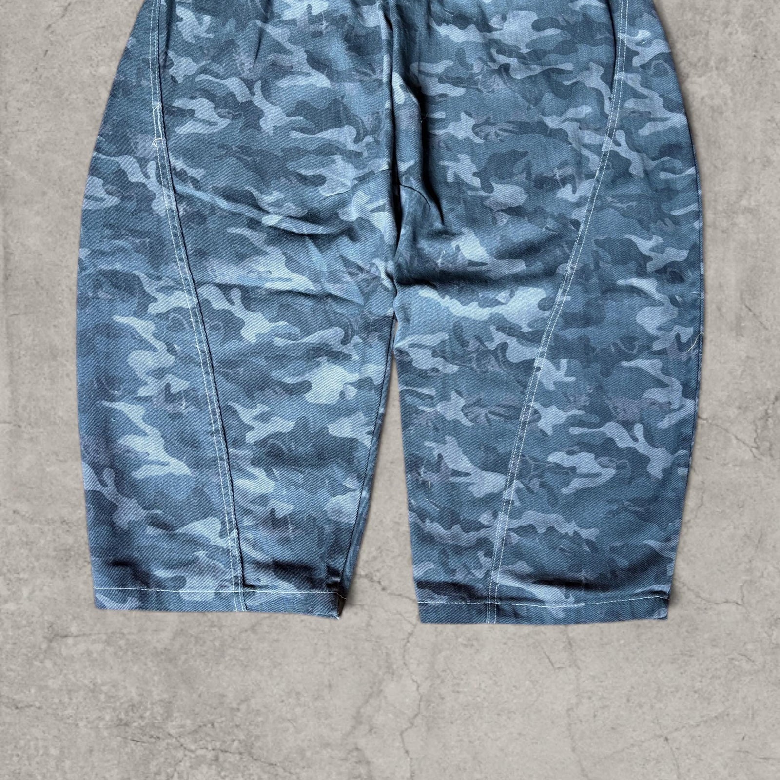 Japanese Style Camo Wide Leg Jeans with Yellow Stars. Grey/Khaki