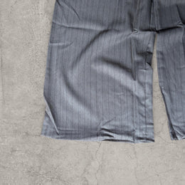 Vintage Pinstriped Wide Leg Trousers – Beige Cream Tailored Pants