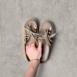 Cool Retro lace-up shoes mules clogs sliders in brown.