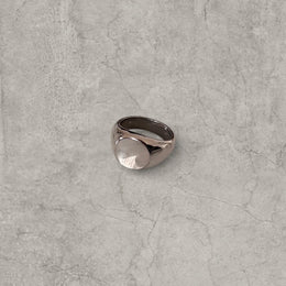 Cool vintage style silver colour stainless steel signet ring.