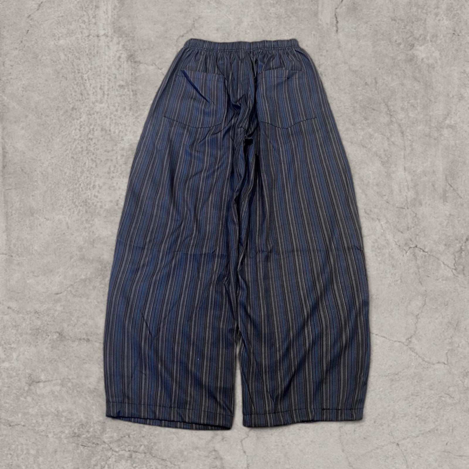 Lovely vintage style baggy wide leg striped trousers in blue.