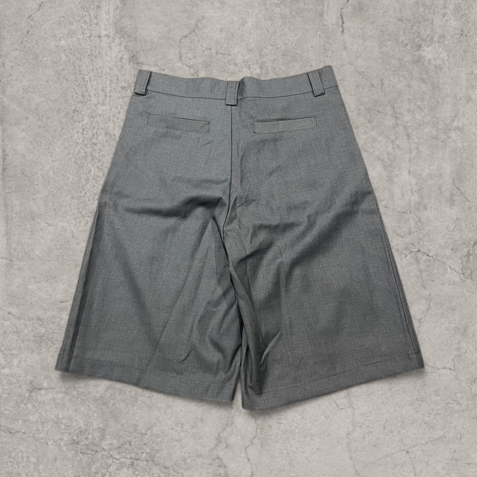 Insane baggy relaxed fit Japanese tailored shorts in grey with pleats.