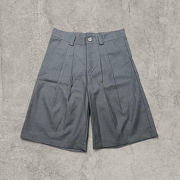 Insane baggy relaxed fit Japanese tailored shorts in grey with pleats.