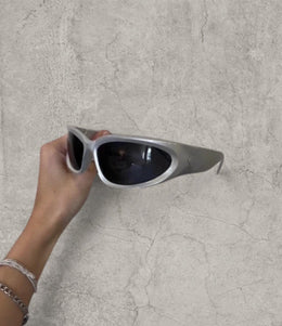 Insane alien sunglasses in grey with black lenses. One size