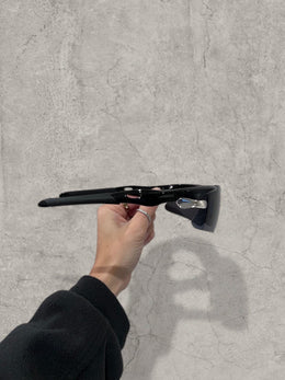 Insane sport sunglasses in black and silver with black reflective lenses. One size