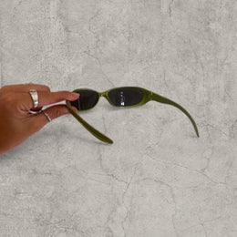 Insane UV400 sunglasses in khaki green with black lense. One size.
