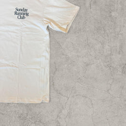 Sunday running club t-shirt with back graphic in cream