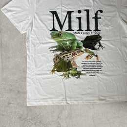 Milf vintage style T-shirt with back graphic in white.