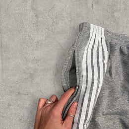 Incredible super baggy wide leg Korean joggers in grey with white stripe.