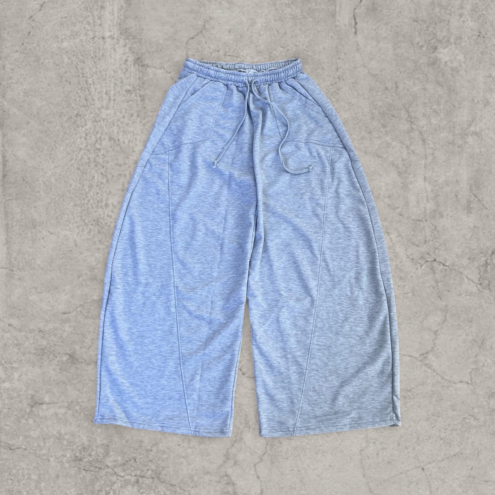 Incredible super baggy wide leg Korean joggers in grey.