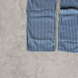 Vintage style baggy wide leg striped linen style trousers in grey/beige.