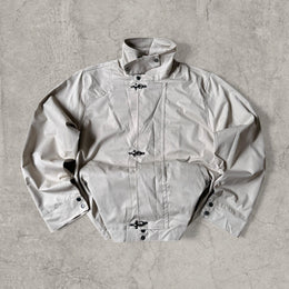Cool vintage style  military jacket in beige/cream with silver clasps.