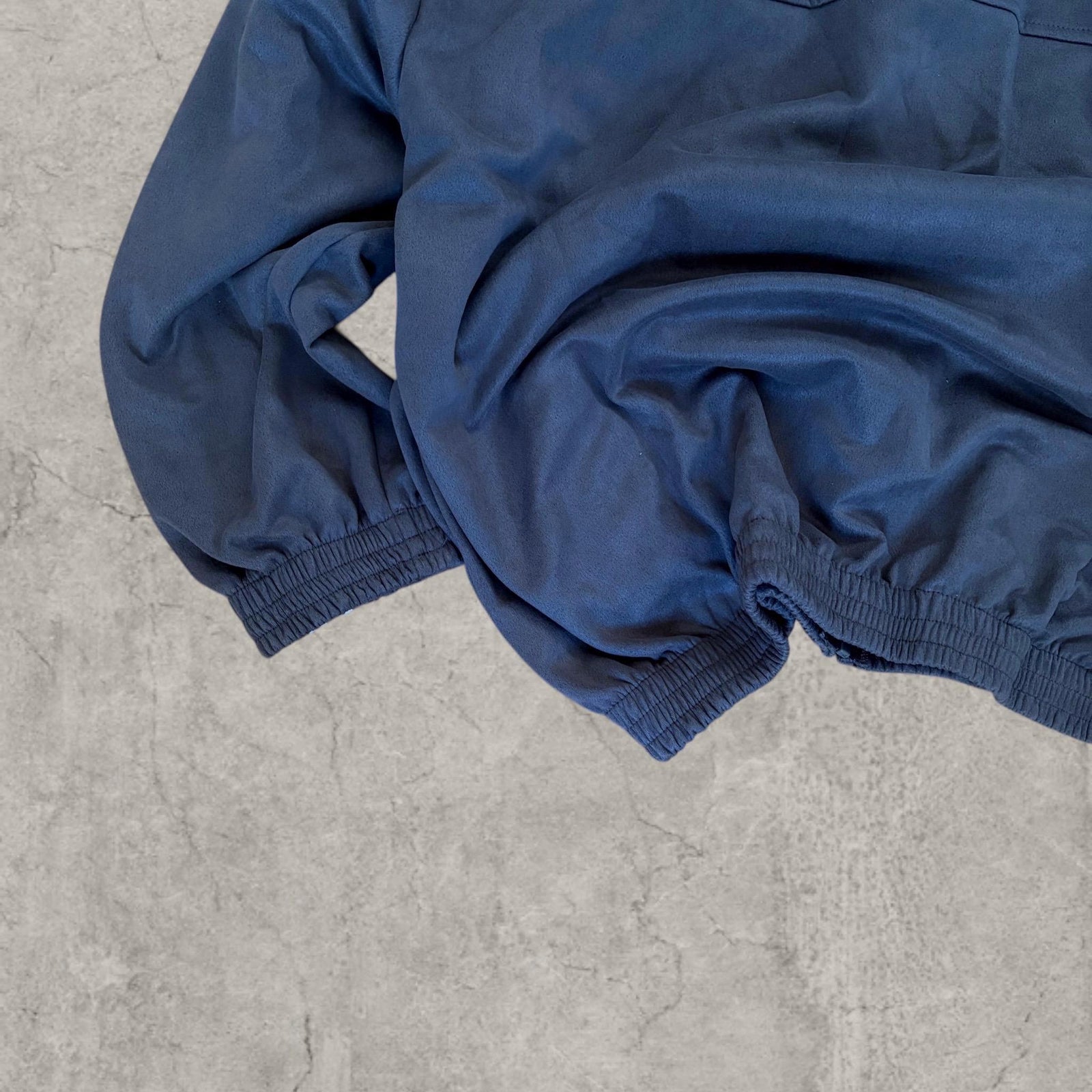 Incredible  boxy Korean zip-up sweatshirt jumper in grey/navy blue with stripe print.