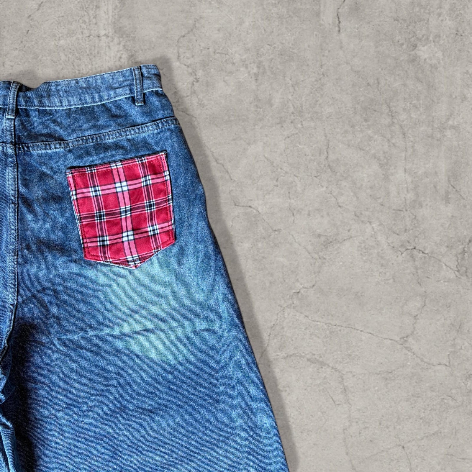 Insane baggy relaxed fit shorts jorts in washed blue.