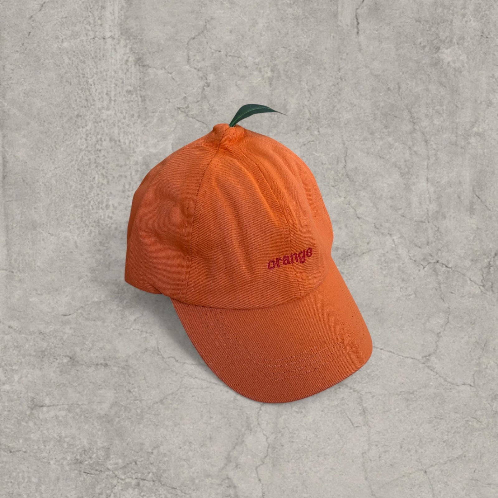 Vintage style baseball cap in orange with orange embroidered logo