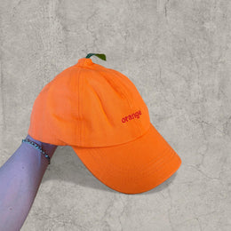 Vintage style baseball cap in orange with orange embroidered logo