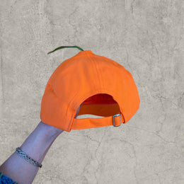 Vintage style baseball cap in orange with orange embroidered logo