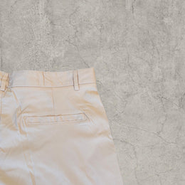 Baggy relaxed fit shorts with pleats in cream Japanese style