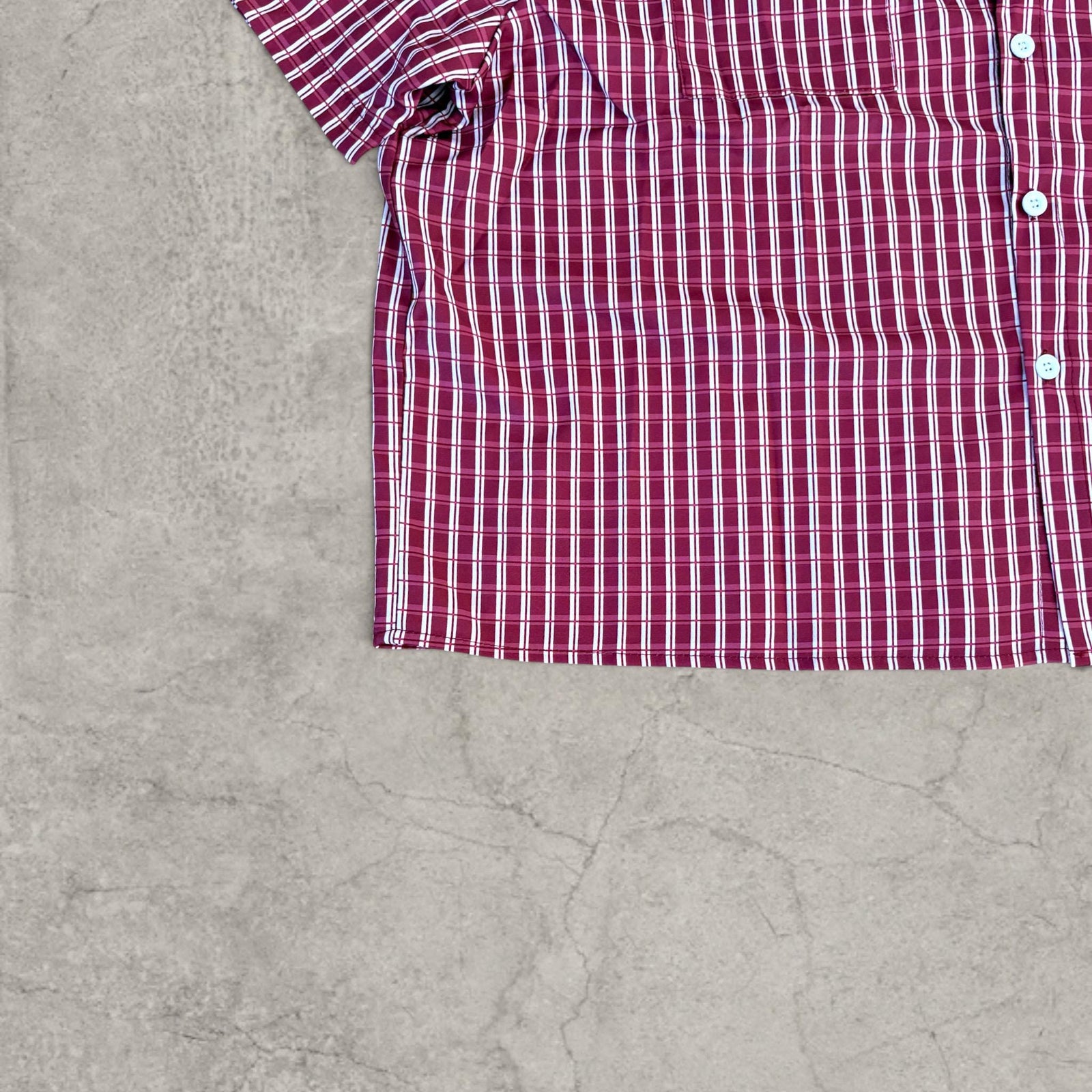 Vintage Red White Striped Boxy Shirt – Scandinavian Style Button-Down