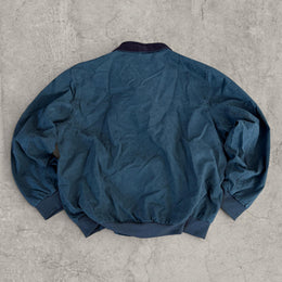 Vintage Style Bomber Harrington Jacket: Dark Green, Unisex, Collared Zip Detail