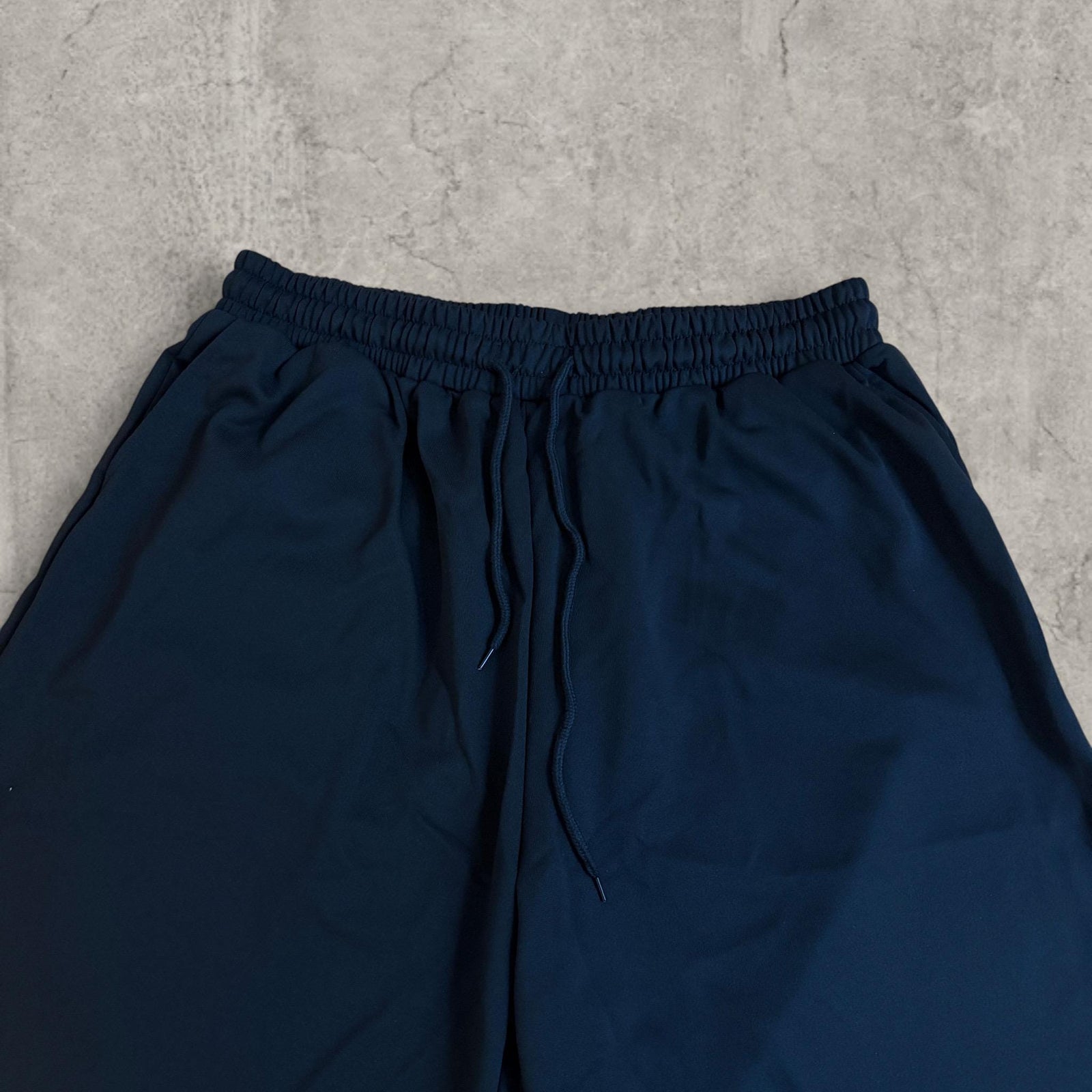 Wide-leg jersey jorts with drawstring waist in black