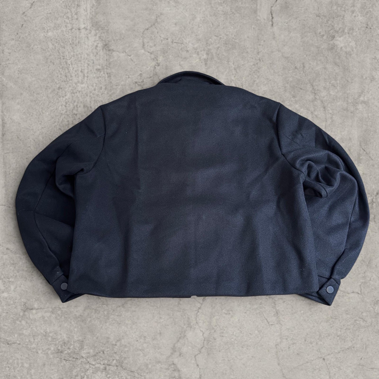 Cool Vintage style Military Style Felt Jacket: Black, Silver Clasps, Collared Bomber