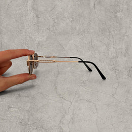 UV400 sunglasses in gold grey with black lenses