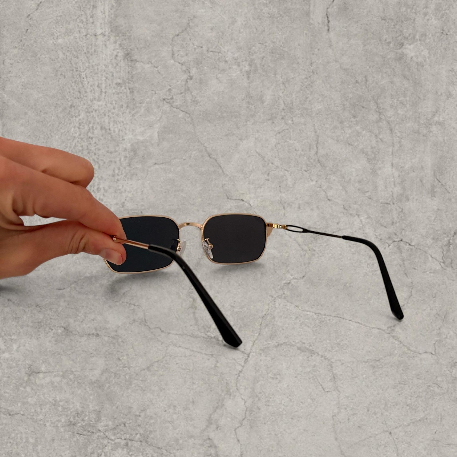 UV400 sunglasses in gold grey with black lenses