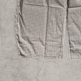 Wide-leg checkered trousers in cream and brown