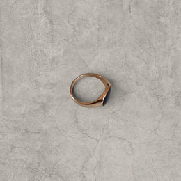 Stainless steel signet ring with black onyx gemstone in gold colour
