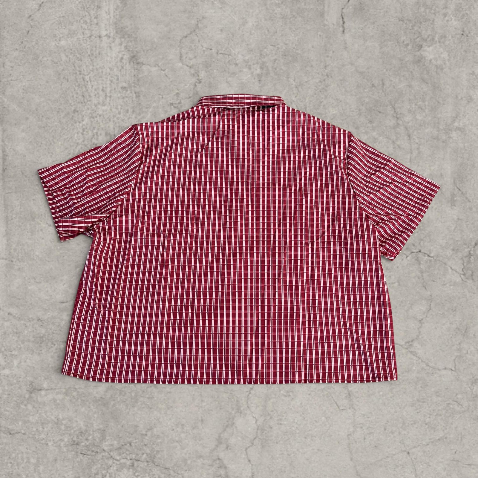 Vintage Red White Striped Boxy Shirt – Scandinavian Style Button-Down