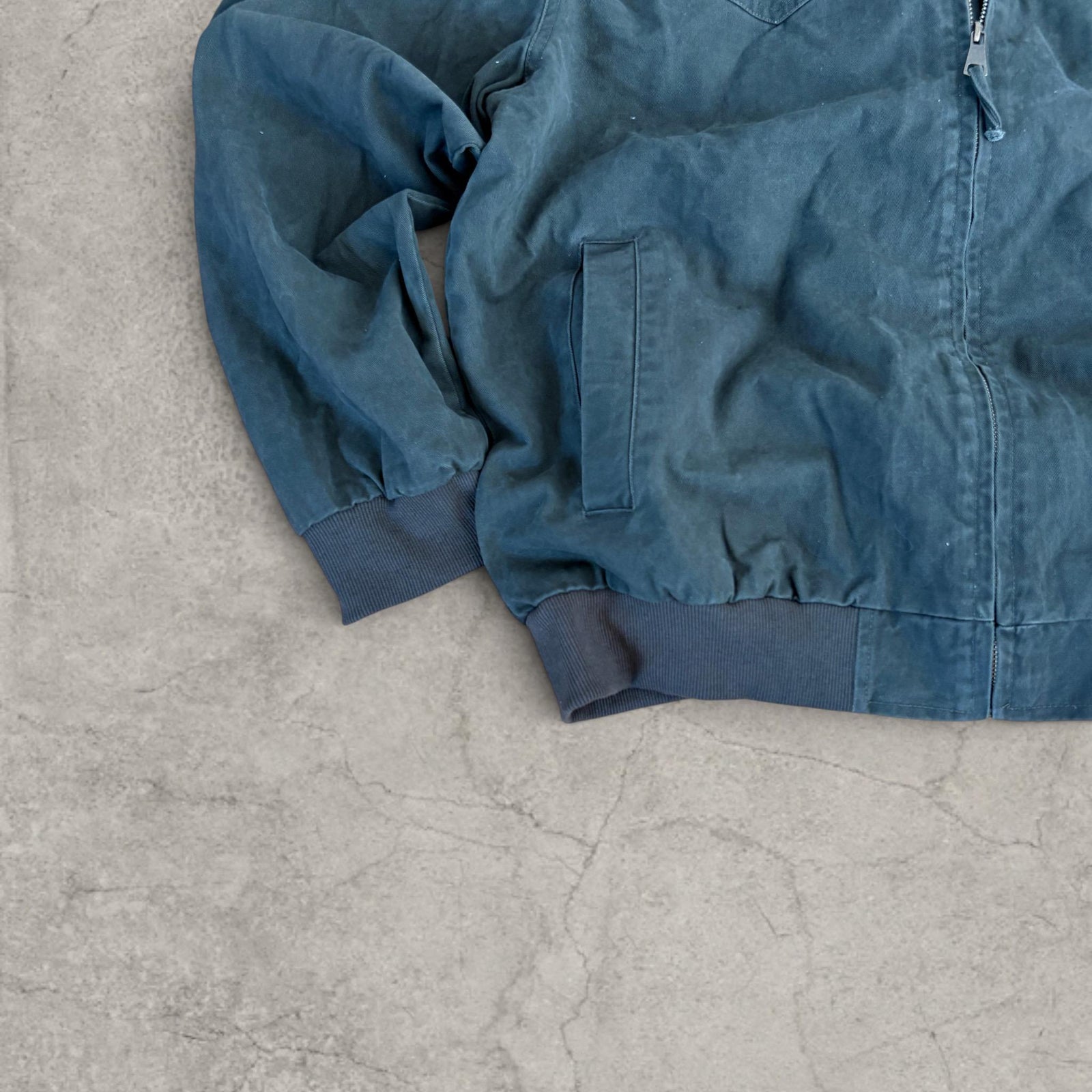 Vintage Style Bomber Harrington Jacket: Dark Green, Unisex, Collared Zip Detail