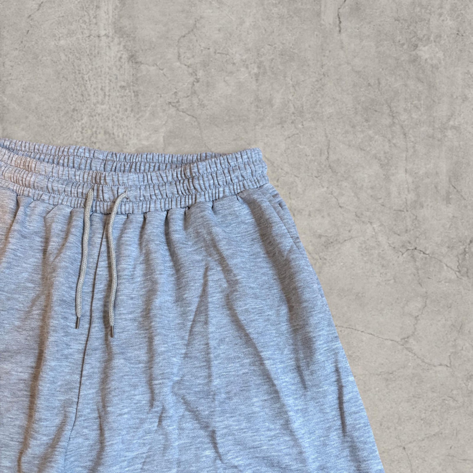 Grey Wide Leg Jersey Shorts: Relaxed Fit, Cotton, Japanese Korean Style