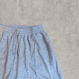 Grey Wide Leg Jersey Shorts: Relaxed Fit, Cotton, Japanese Korean Style
