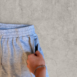 Grey Wide Leg Jersey Shorts: Relaxed Fit, Cotton, Japanese Korean Style