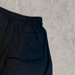 Wide-leg jersey jorts with drawstring waist in black