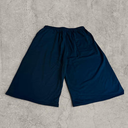 Wide-leg jersey jorts with drawstring waist in black
