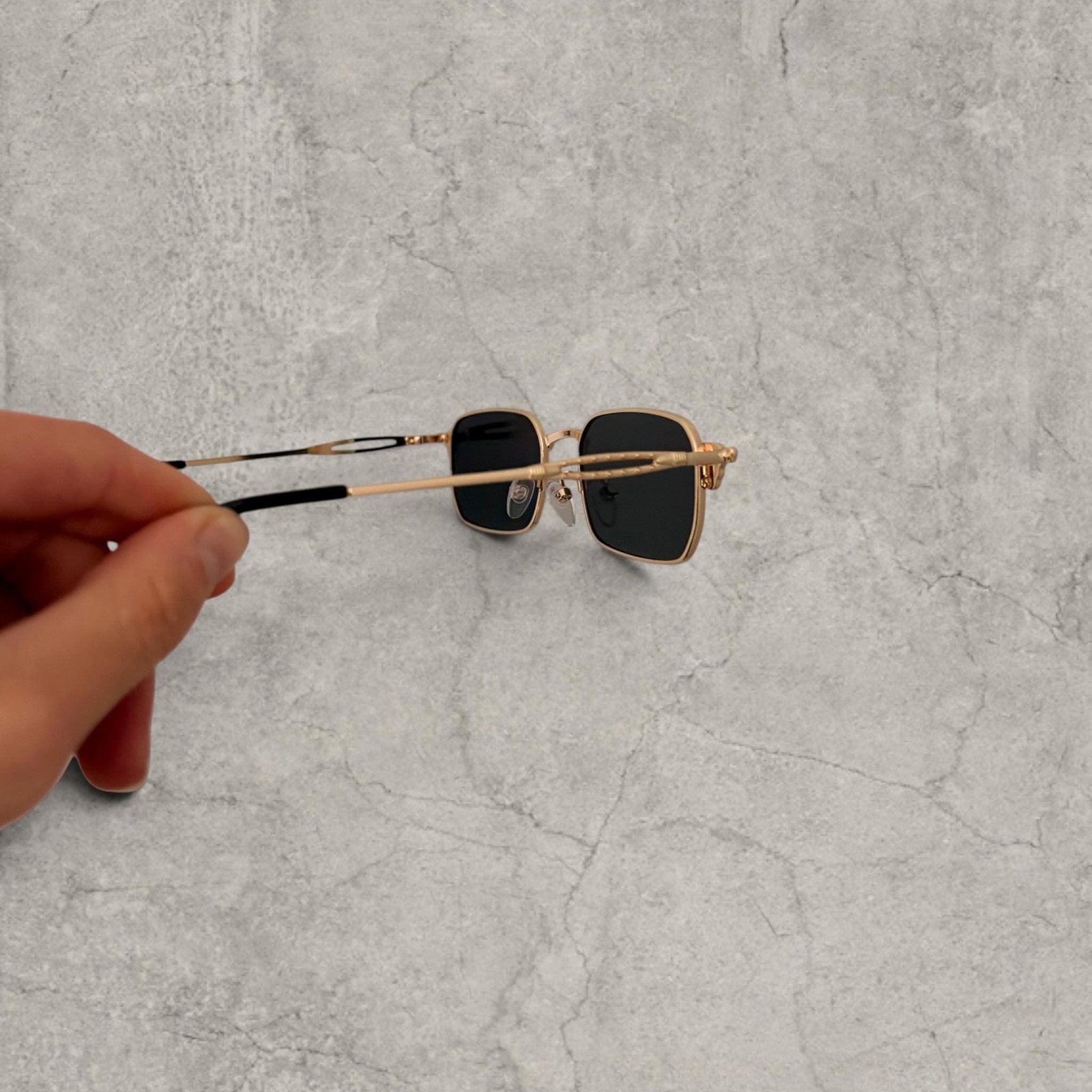 UV400 sunglasses in gold grey with black lenses